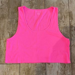 Pink Ribbed Crop Top Tank Size XXL